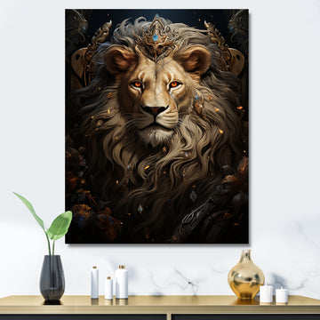 Regal Elegant Ruler Lion - Lion Large Canvas Wall Art